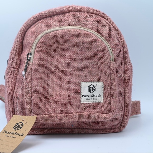 Hemp Mini Backpack Pink - Picture 5 of 6
